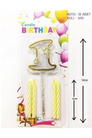 MİKA ŞEFFAF RAKAM GOLD MUM 12CM