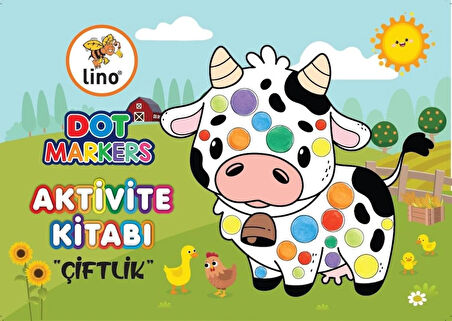 Dot Markers 6’lı Yıkanabilir Kalem ve Boyama Kitabı Çiftlik