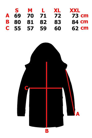 Slim Fit Çıkarılabilir Kapüşonlu Gabardin Uzun Parka Kaban