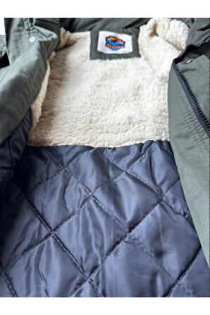 Slim Fit Çıkarılabilir Kapüşonlu Gabardin Uzun Parka Kaban