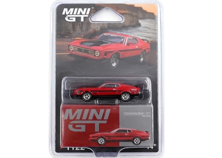 Mini T Mini Gt 1/64 Ford Mustang Mach1 1971 Race Red - Blister Paket 1122