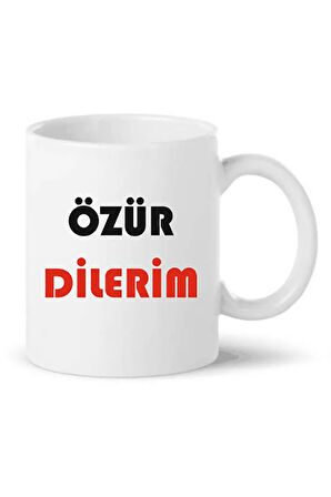 Özür Dilerim 2nolu Baskılı Porselen Kupa Bardağı Kupa Bardak