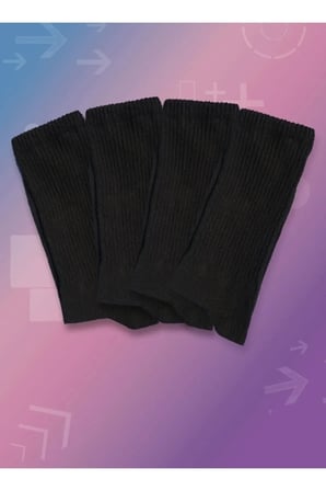 4 Çift Unisex Düz Siyah Spor Atletik Çorap Seti