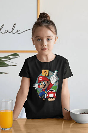 Mario Baskılı Unisex Oyun Çocuk Tişört (1-12 YAŞ)