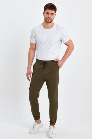 Erkek Lastikli Kargo Cepli Jogger Lacivert Pantolon