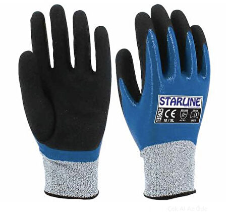 5 Çift Kesilmez Eldiven E-135625 Nitril Köpük Starline 4x43c 9 Numara