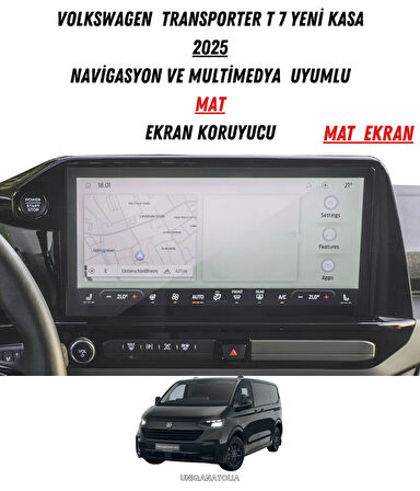Volkswagen Transporter T7 2025 Yeni Kasa Multimedya Uyumlu Mat Ekran Koruyucu