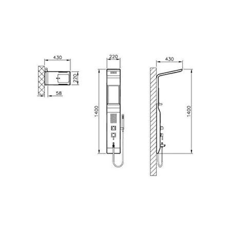 Vitra Take Masajlı Duş Sistemi A45809 Siyah