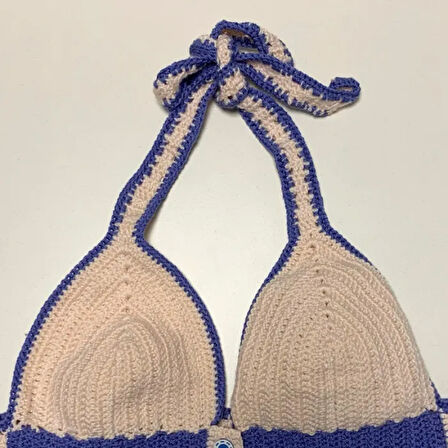 Uretti - ASLI 5776 - El Yapımı Düğmeli Crop Top