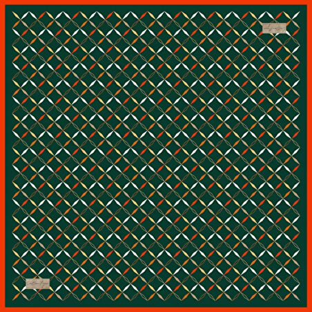 La Boutique Tivil İpek Eşarp 2120 - 05 Yeşil Karışık Desen