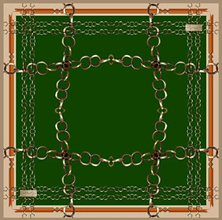 La Boutique Tivil İpek Eşarp 2129 - 09 Yeşil Karışık Desen