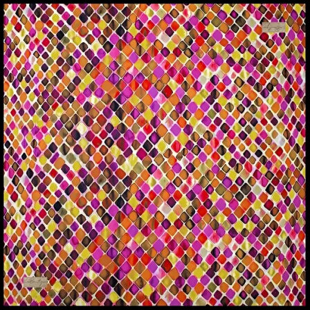 La Boutique Tivil İpek Eşarp 2162 - 01  Turuncu Karışık Desen