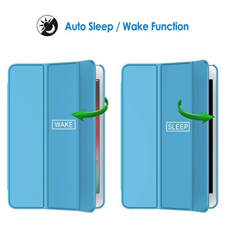 Apple iPad Mini 2019 (5.Nesil) Uyumlu Fuchsia Smart Cover Standlı Katlanabilir Akıllı 1-1 Tablet Kılıfı