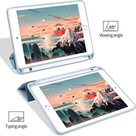Apple iPad Mini 2019 (5.Nesil) Uyumlu Fuchsia Smart Cover Standlı Katlanabilir Akıllı 1-1 Tablet Kılıfı