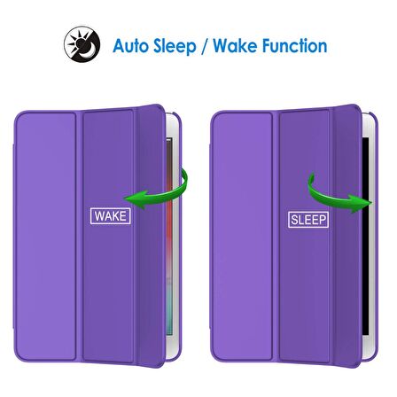Apple iPad Mini 2019 (5.Nesil) Uyumlu Fuchsia Smart Cover Standlı Katlanabilir Akıllı 1-1 Tablet Kılıfı