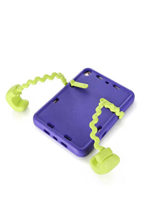 Apple iPad 10.2" 2021 (9.Nesil) Fuchsia Eva Boxer Kılıf Standlı Yumuşak Eğlenceli Darbeye Dayanıklı Silikon Tablet Kılıfı