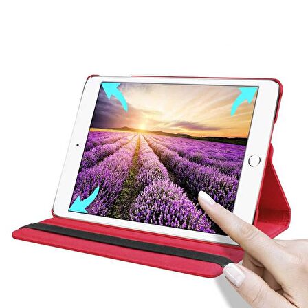 Apple iPad 10.2" inç 2021 (9.Nesil) Fuchsia Dönebilen Standlı Kılıf