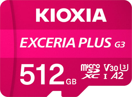 Kioxia Exceria Plus G3 512GB V30 U3 4K 210MB/s-150MB/s MicroSD Hafıza Kartı LMPL3M512GG2