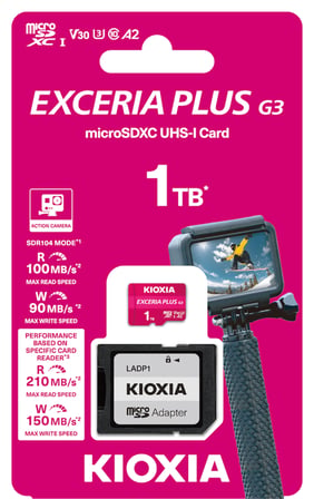 Kioxia Exceria Plus G3 1TB V30 U3 4K MicroSD Hafıza Kartı 210/150MB/s LMPL3M001TG2