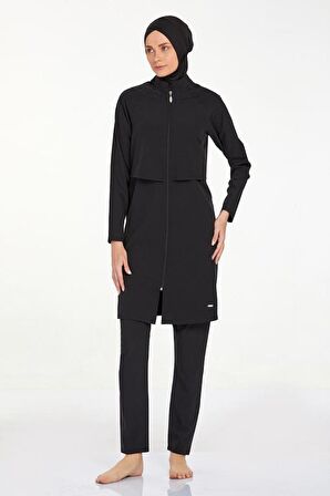 Adasea Joselyn 4583 Siyah Tam Boy Tasarım Tesettür Mayo