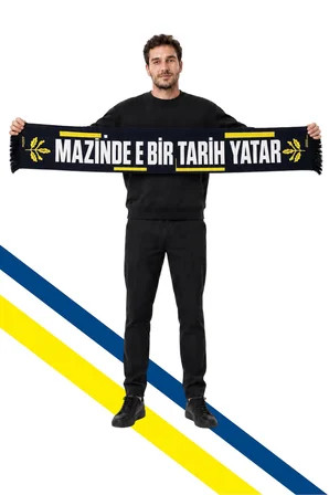 Fenerbahçe Sarı Lacivert Palamutlu Unisex Dokuma Atkı
