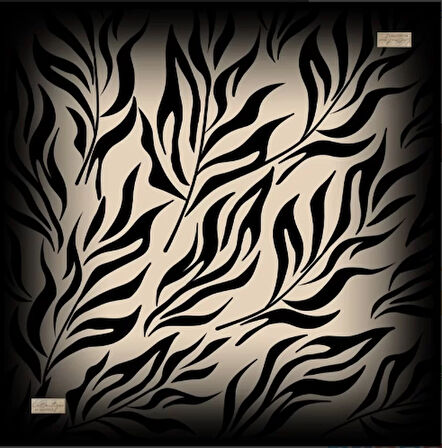 La Boutique Tivil Saf İpek Eşarp 234307 - 49129 Siyah Karışık Desen