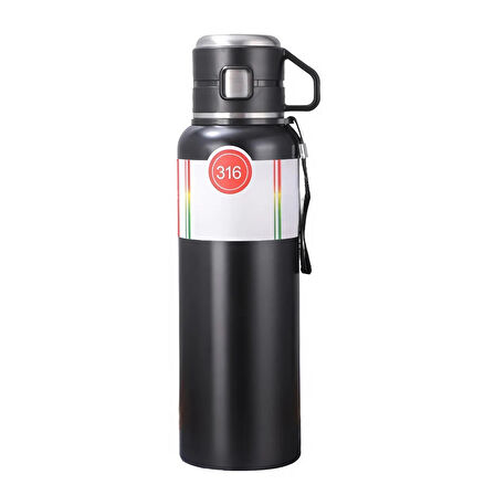 Forzacase Paslanmaz Çelik 1 Litre 10 Saat Sıcak Soğuk Tutan Bardaklı Bitki Hazneli Çay Kahve Su Termosu - FC938