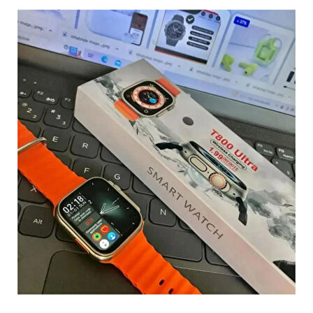 OzmikUltra Watch8 Akıllı Saat Android Ios 1.99 Inç 45mm Yedek Kordon Hediyeli