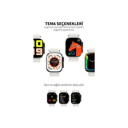 OzmikUltra Watch8 Akıllı Saat Android Ios 1.99 Inç 45mm Yedek Kordon Hediyeli