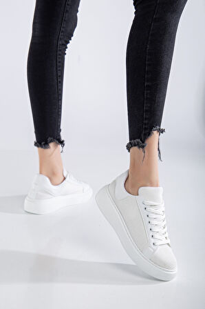 Jose Kadın Beyaz Triko Spor Ayakkabı 