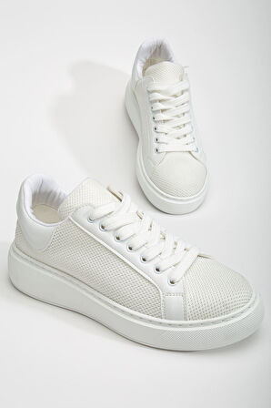 Jose Kadın Beyaz Triko Spor Ayakkabı 