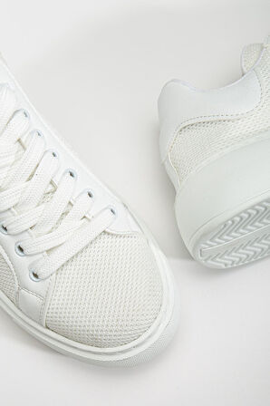 Jose Kadın Beyaz Triko Spor Ayakkabı 