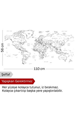 4'lü Harita Seti - Yapışkansız Tutunan, Taşınabilir, Belge Tutucu, Statik Pratik Akıllı Kağıt