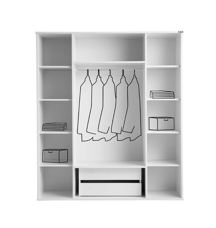 Pema Home Elegance %100 MDF Membran 4 Kapaklı Dolap Gardırop Aynasız