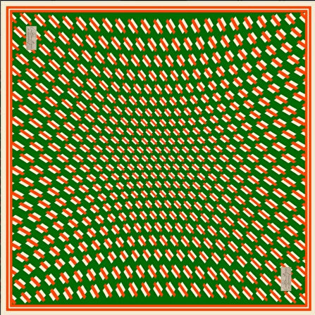 La Boutique Tivil Saf İpek Eşarp 235405 - 49026 Yeşil Karışık Desen