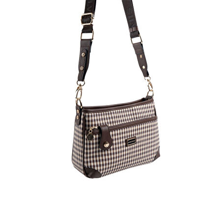 Silver Polo  Kadın Çapraz Çanta 1160-45856 SILVER POLO ÇAPRAZ Kadın ÇANTASI M191 KAHVE SARI-MAT KAHVE
