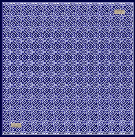 La Boutique Tivil Saf İpek Eşarp 233320 - 49039 Mavi Karışık Desen