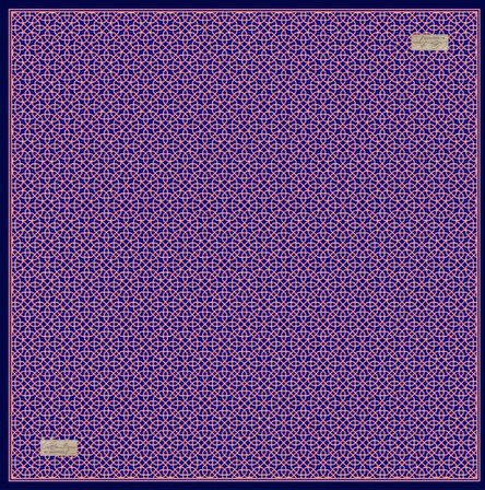 La Boutique Tivil Saf İpek Eşarp 233326 - 49037 Mavi Karışık Desen