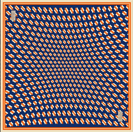 La Boutique Tivil Saf İpek Eşarp 235402 - 49027 Mavi Karışık Desen