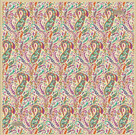 La Boutique Tivil Saf İpek Eşarp 236906 - 49088 Beyaz Karışık Desen