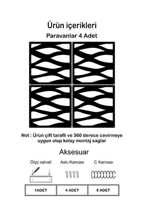 Akan Su Lazer Kesim Paravan, Ahşap Seperatör, Panel Levha Seti Dekorasyon Ahşap Oda Bölücü Desen