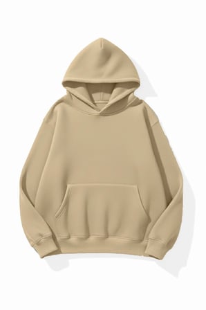 Unisex Yumuşak Dokulu Odak Baskılı Tasarım Oversize 3 İplik Hoodie Sweatshirt
