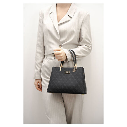 Silver Polo  Kadın Omuz Çantası 1098-45862 SILVER POLO Kadın ÇANTASI M178 SİYAH-MAT SİYAH