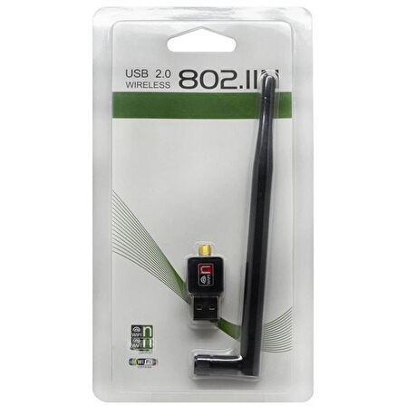 Fully 300 Usb Antenli 802.11N Wifi 7601 Chipset 2.4Ghz 5Db 150 Mbps IP Uydu Alıcıları Uyumlu Wifi Adaptör