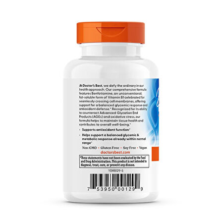 Benfotiamine 150 mg with BenfoPure, 120 Kapsül , Supports Glycemic Balance & Metabolic Response