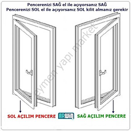 Arwin Sol Açılım Pencere Kademeli Havalandırma Kolu Pvc Kilidi