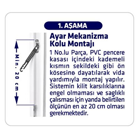 Arwin Sol Açılım Pencere Kademeli Havalandırma Kolu Pvc Kilidi