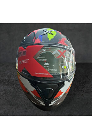 AXOR STREET BOBBY E HEX FULL FACE PARLAK MAVİ KIRMIZI (M/C)