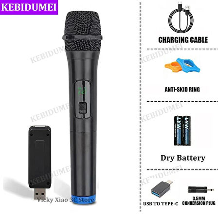 ShopFast V-102 Vhf Kablosuz Mikrofon Profosyonel Cami Okul Otobüs Sunum Düğün Alıcılı El Mikrofonu Karaoke Digital Ekran 