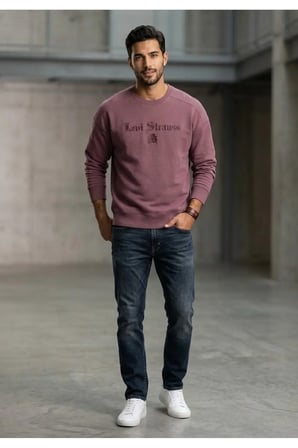 regular fit pamuk kumaş Erkek Standart Grafikli Sweatshirt -0157 k.Bordo / XL